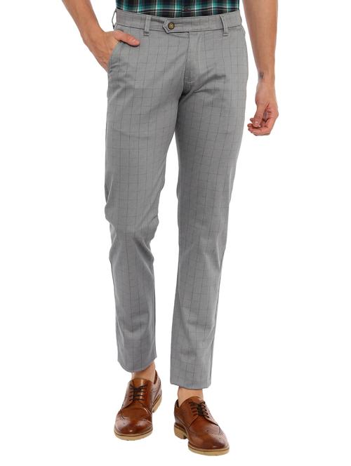 grey checkered chinos - 17420297 - Very Small Image - 1