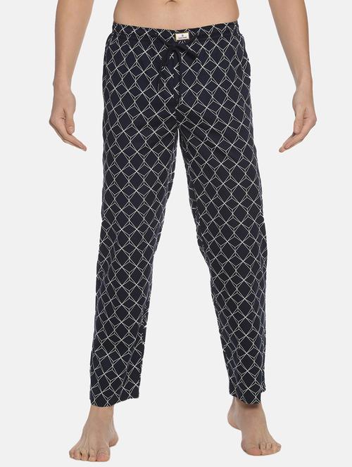 navy blue printed pyjama - 17420527 - Very Small Image - 1