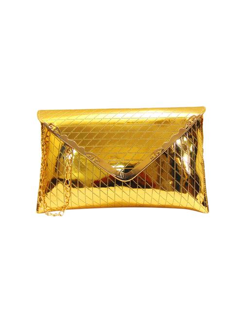 gold leatherette envelope clutch - 17420639 - Very Small Image - 1