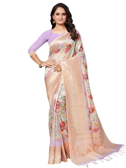 floral banarasi saree - 17420965 - Very Small Image - 1