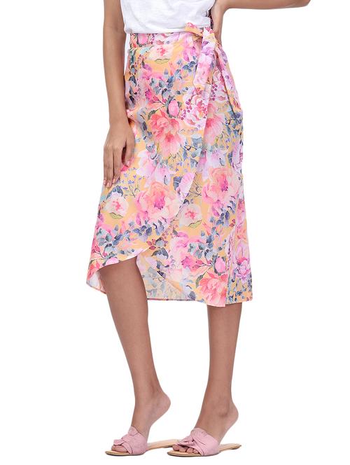 floral tie up skirt - 17421512 - Very Small Image - 1