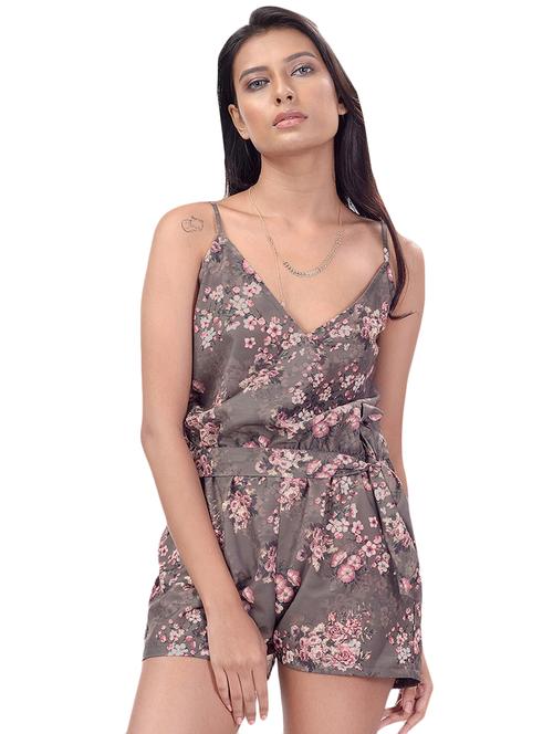 cami neck floral romper - 17421536 - Very Small Image - 1
