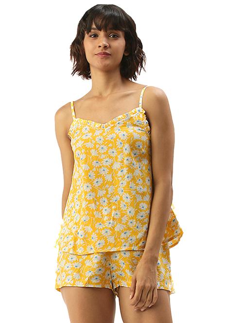 yellow cotton shorts set nightwear - 17421632 - Very Small Image - 1