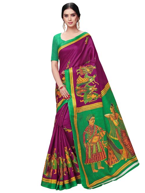 conversational printed saree with blouse - 17422074 - Very Small Image - 1