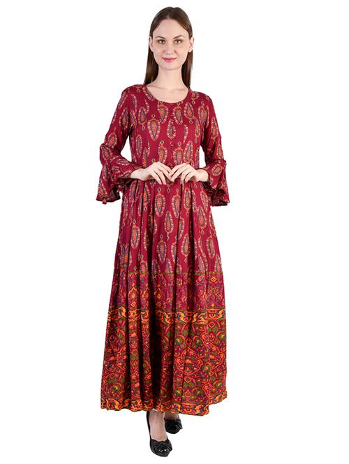 printed anarkali kurta - 17422250 - Very Small Image - 1
