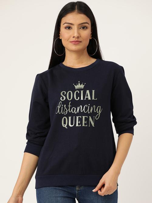 typographic print sweatshirt - 17422286 - Very Small Image - 1