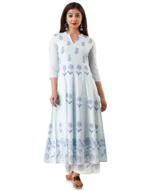 floral kurta palazzo set - 17422437 - Very Small Image - 1