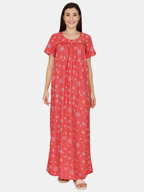 red rayon nighty - 17422808 - Very Small Image - 1