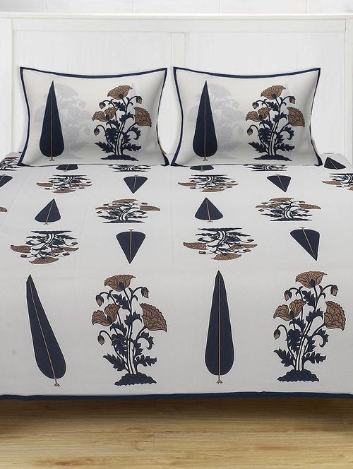 cotton super king size bedsheet with 2 pillow covers - 17422974 - Very Small Image - 1