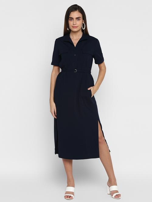 shirt collar belted aline dress - 17423191 - Very Small Image - 1