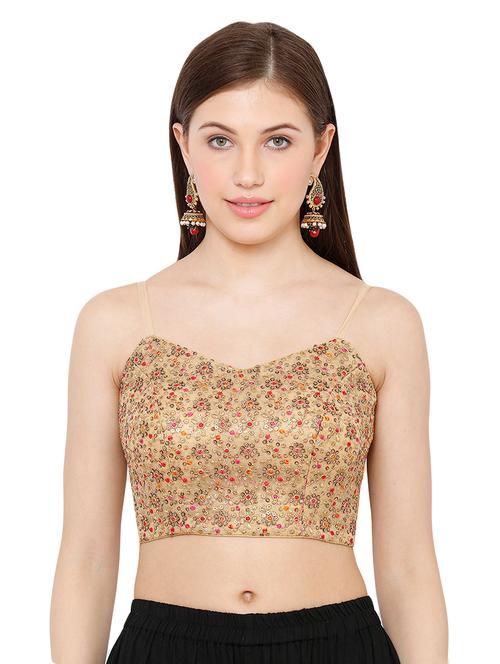 gold net embroidered blouse - 17423720 - Very Small Image - 1
