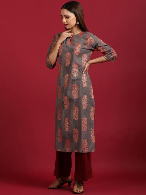 floral kurta palazzo set - 17423984 - Very Small Image - 1