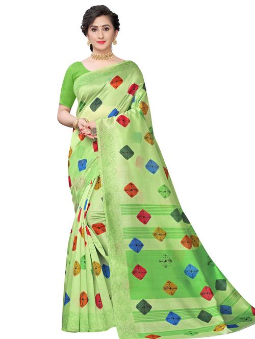geometrical printed saree with blouse - 17424057 - Very Small Image - 1