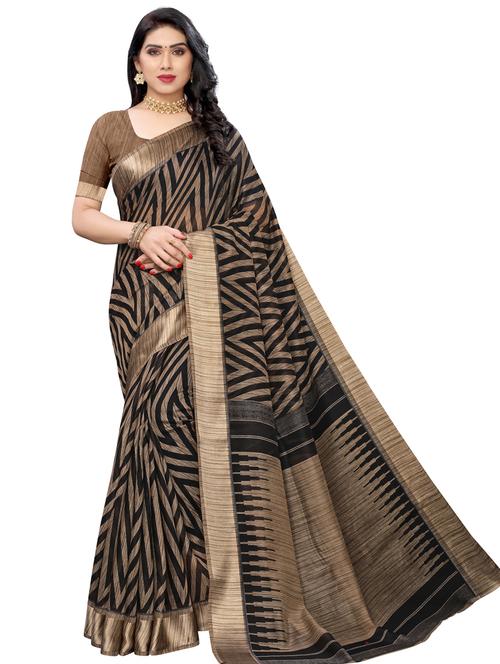 chevron printed saree with blouse - 17424094 - Very Small Image - 1