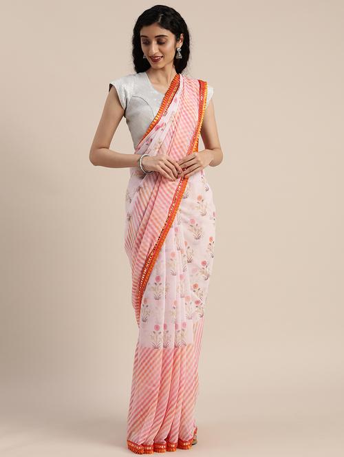 floral printed saree - 17424248 - Very Small Image - 1
