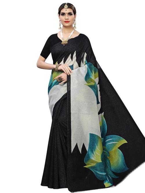 floral printed saree with blouse - 17424544 - Very Small Image - 1