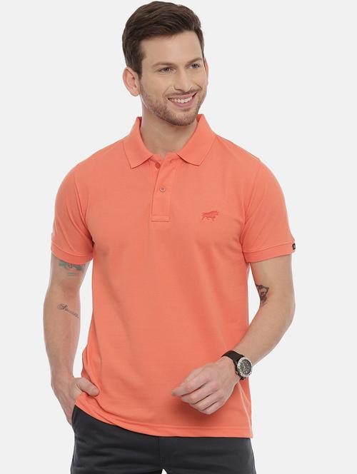 orange solid polo t-shirt - 17424569 - Very Small Image - 1