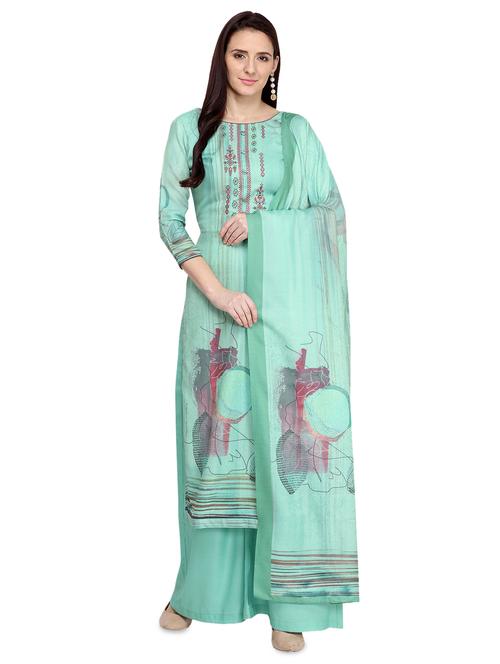 green wool blend unstitched suit - 17424880 - Very Small Image - 1