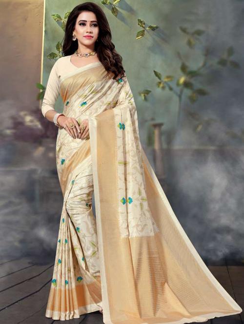 floral printed saree - 17425022 - Very Small Image - 1