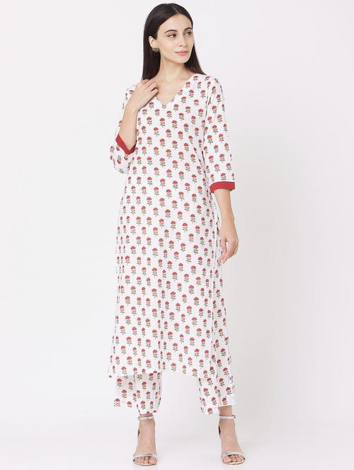 printed kurta palazzo set - 17425161 - Very Small Image - 1