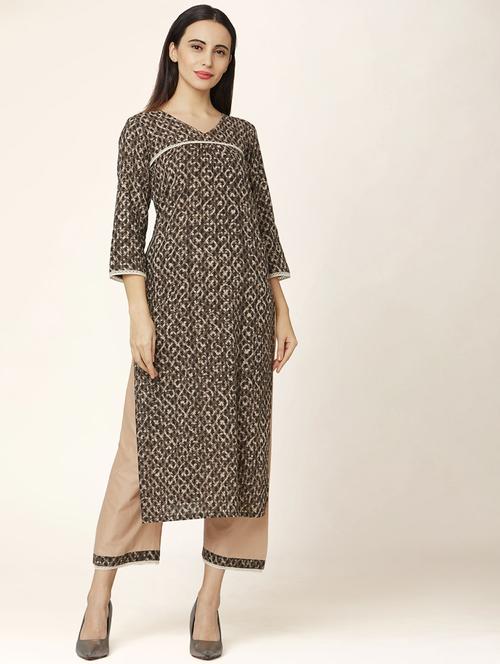 printed kurta palazzo set - 17425163 - Very Small Image - 1