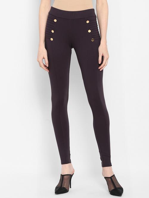 high rise button detail jegging - 17425519 - Very Small Image - 1