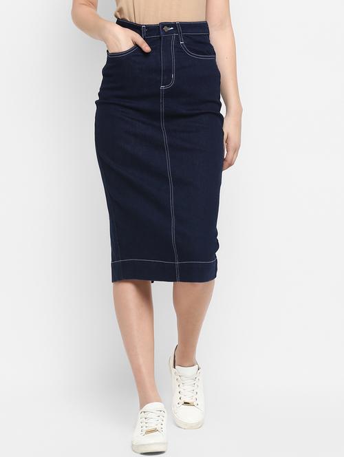 high rise denim skirt - 17425540 - Very Small Image - 1