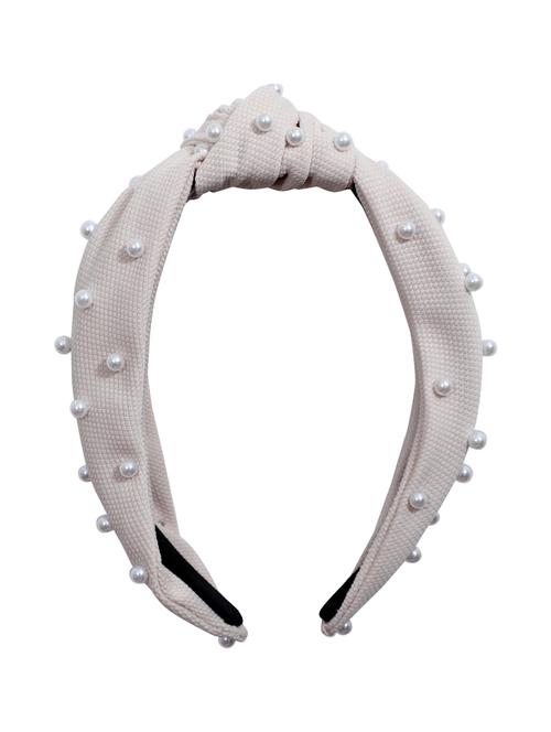 vembley cream embellished stylish and classic hairband for women - 17425568 - Very Small Image - 1