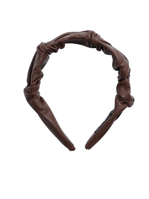 vembley brown solid stylish and classic hairband for women - 17425606 - Very Small Image - 1