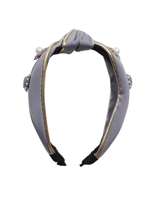 vembley grey embellished stylish and classic hairband for women - 17425608 - Very Small Image - 1
