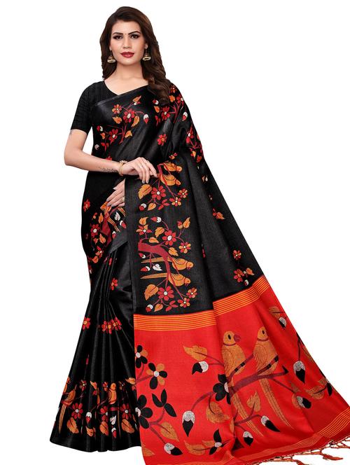 conversational printed saree with blouse - 17425653 - Very Small Image - 1