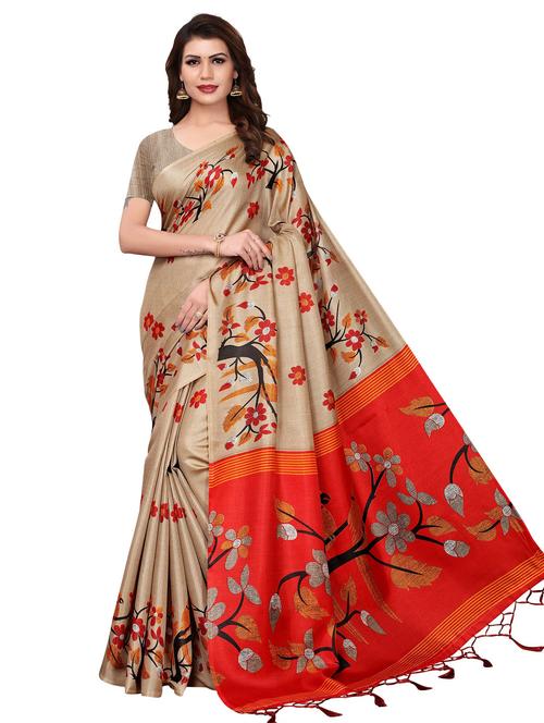 conversational printed saree with blouse - 17425654 - Very Small Image - 1