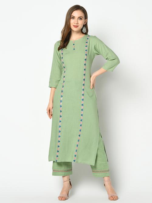 embroidered straight kurta - 17426148 - Very Small Image - 1