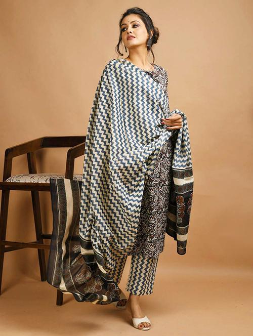 kalamkari suit set - 17426543 - Very Small Image - 1
