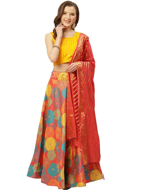 floral flared lehenga - 17426655 - Very Small Image - 1