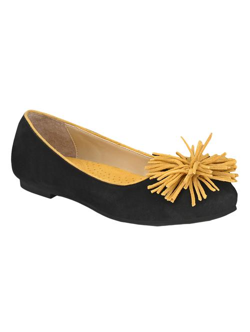 black faux leather slip on ballerina - 17427934 - Very Small Image - 1