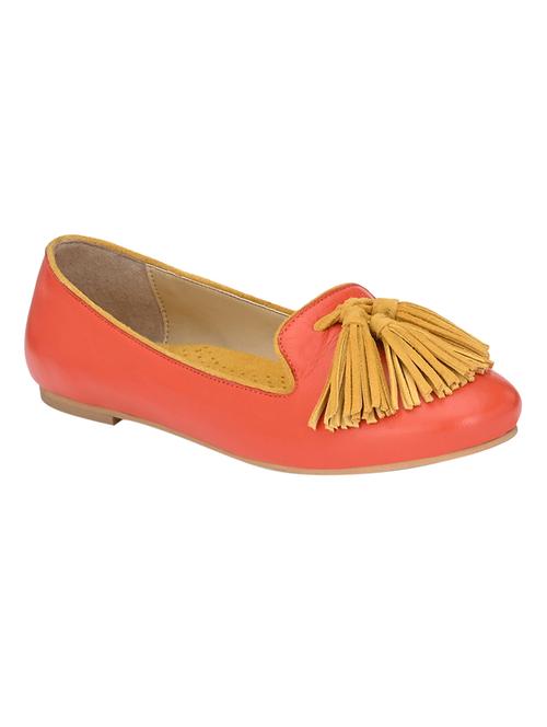 orange faux leather slip on ballerina - 17427935 - Very Small Image - 1