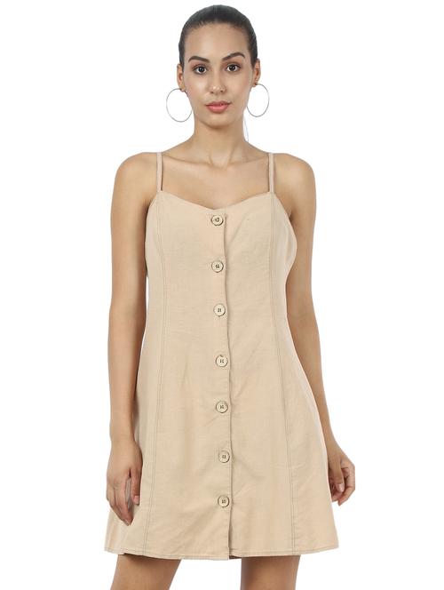 criss cross back button up dress - 17428146 - Very Small Image - 1