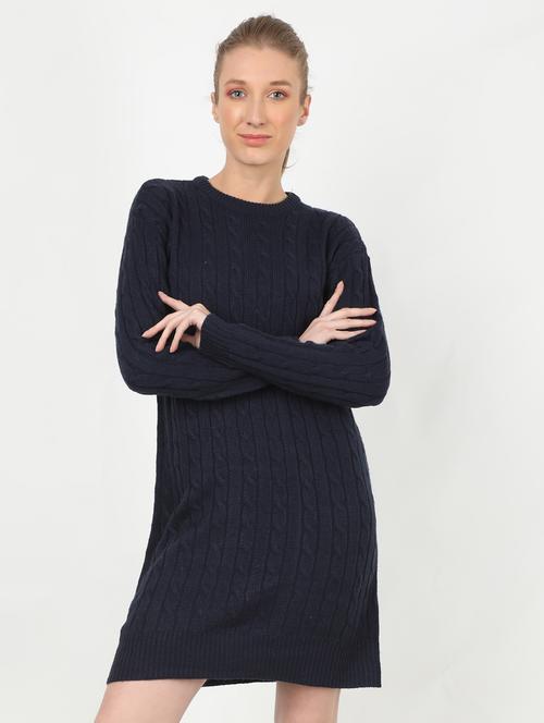 round neck woolen dress - 17428149 - Very Small Image - 1