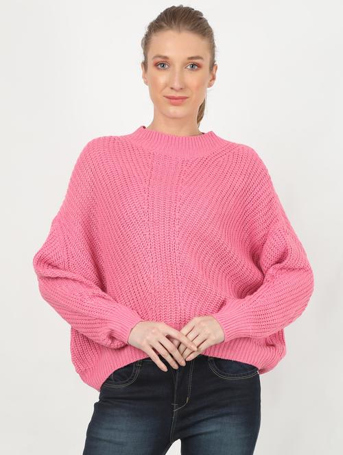 round neck solid pullover - 17428191 - Very Small Image - 1