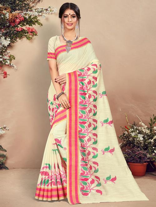 floral printed saree - 17428511 - Very Small Image - 1