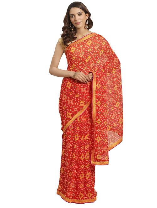 abstract printed saree with blouse - 17428622 - Very Small Image - 1