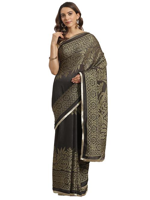 abstract printed saree with blouse - 17428624 - Very Small Image - 1