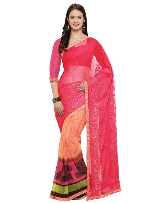 half & half printed saree - 17428978 - Very Small Image - 1