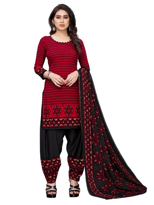 red crepe unstitched suit - 17429596 - Very Small Image - 1