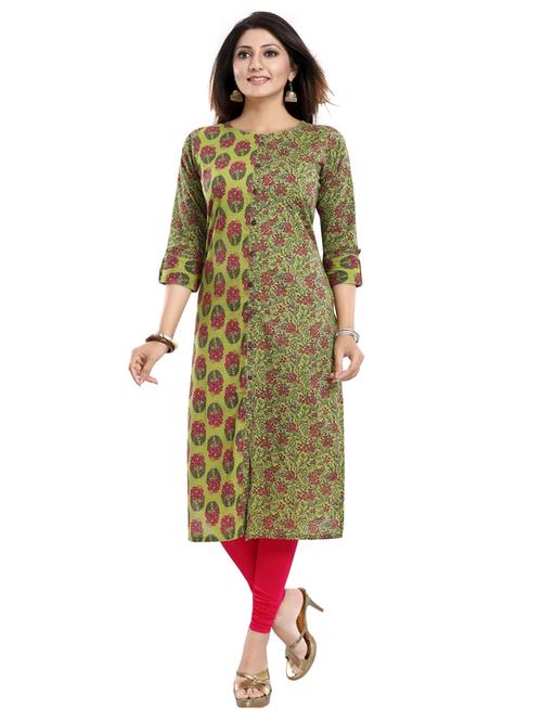 floral print a-line kurta - 17429626 - Very Small Image - 1