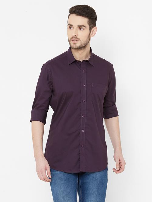 purple solid casual shirt - 17429763 - Very Small Image - 1