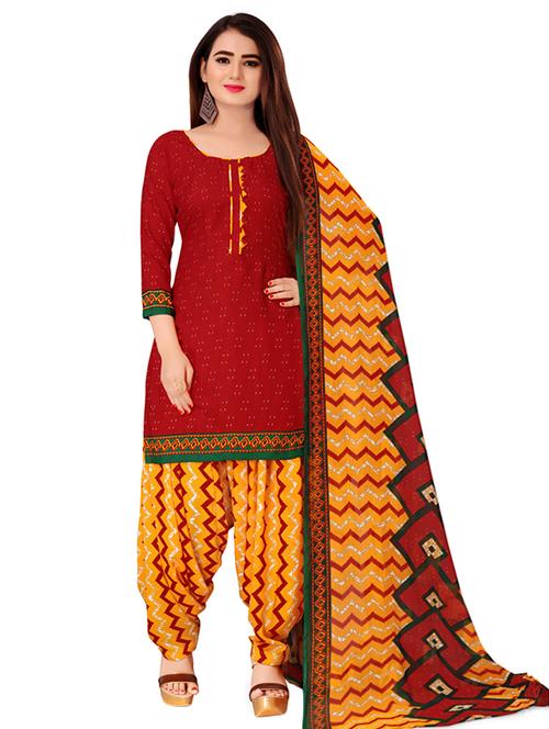 red crepe unstitched suit - 17430144 - Very Small Image - 1