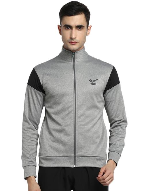 grey cut & sew casual jacket - 17430165 - Very Small Image - 1