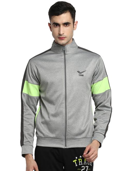 grey cut & sew casual jacket - 17430167 - Very Small Image - 1